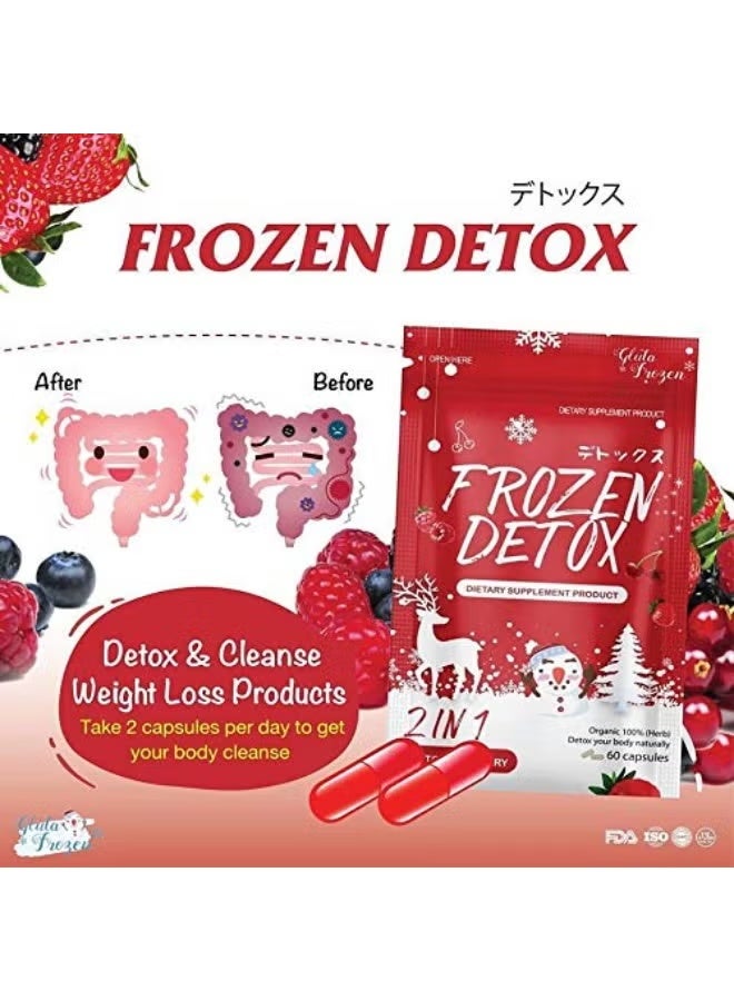 Frozen Collagen Frozen Detox 2-in-1 60 Capsules | Natural Cleanse & Detox | Organic Fiber + Herb Formula | Supports Digestion, Bloating Relief, Weight Management - Image 3